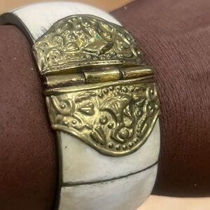 Bone and Brass Cuff Bracelet